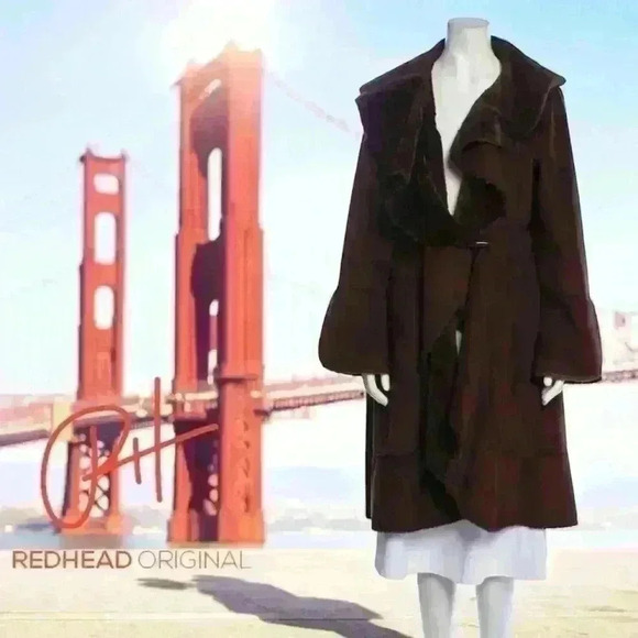 Donna Salyers Winter Trench Coat Brown in EUC size XL
